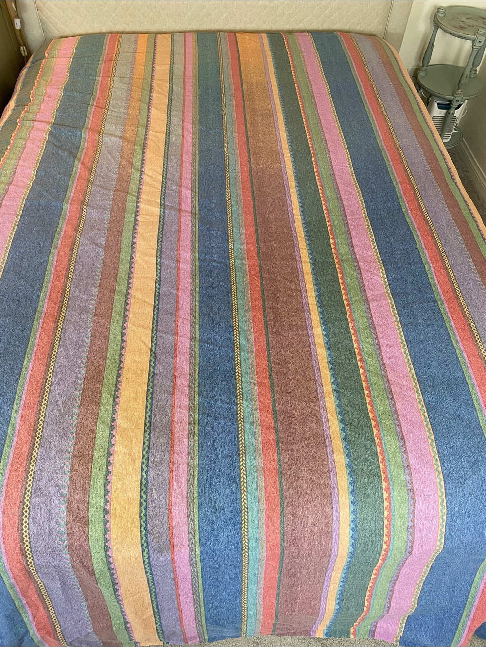 Wamsutta Multicolor Striped Bedding “ Tomorrow’s Rainbow “ Boho 70s